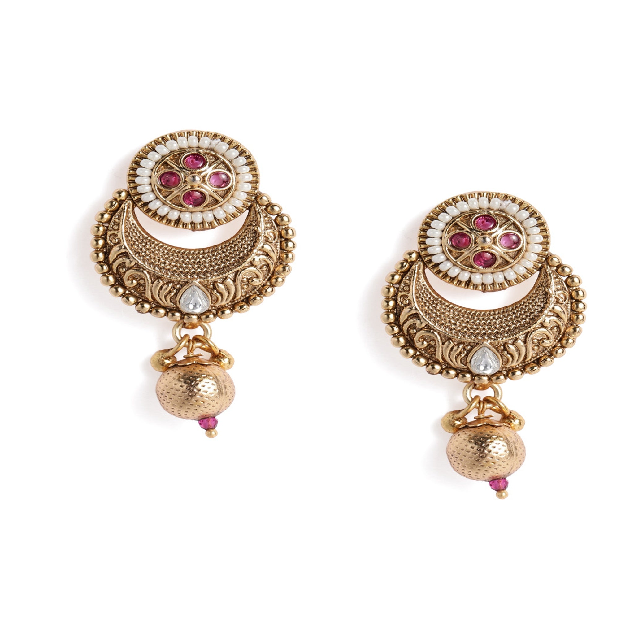 Gold Plated Antique Ruby Necklace Set