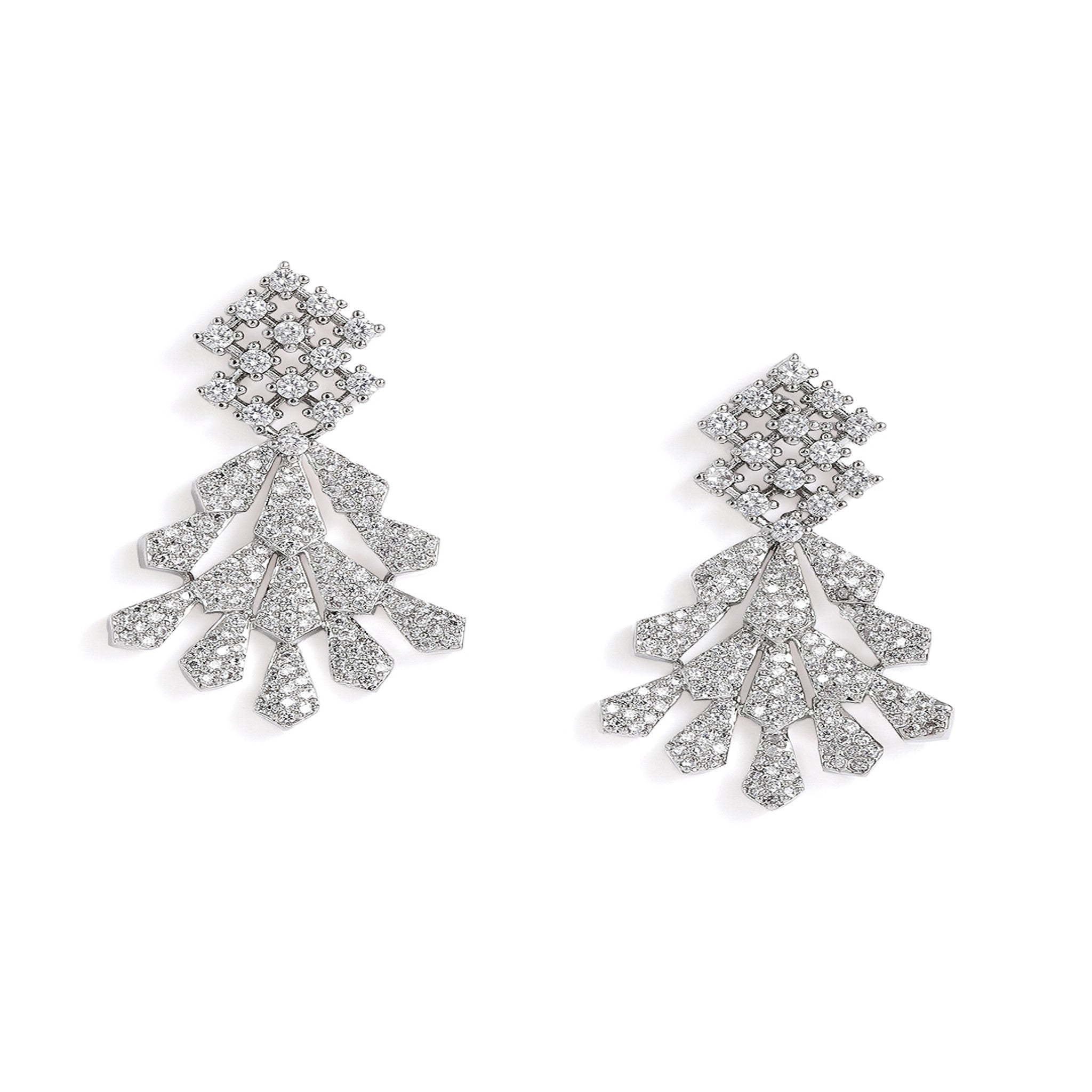 Rhodium-Plated AD-Studded Jewellery Set