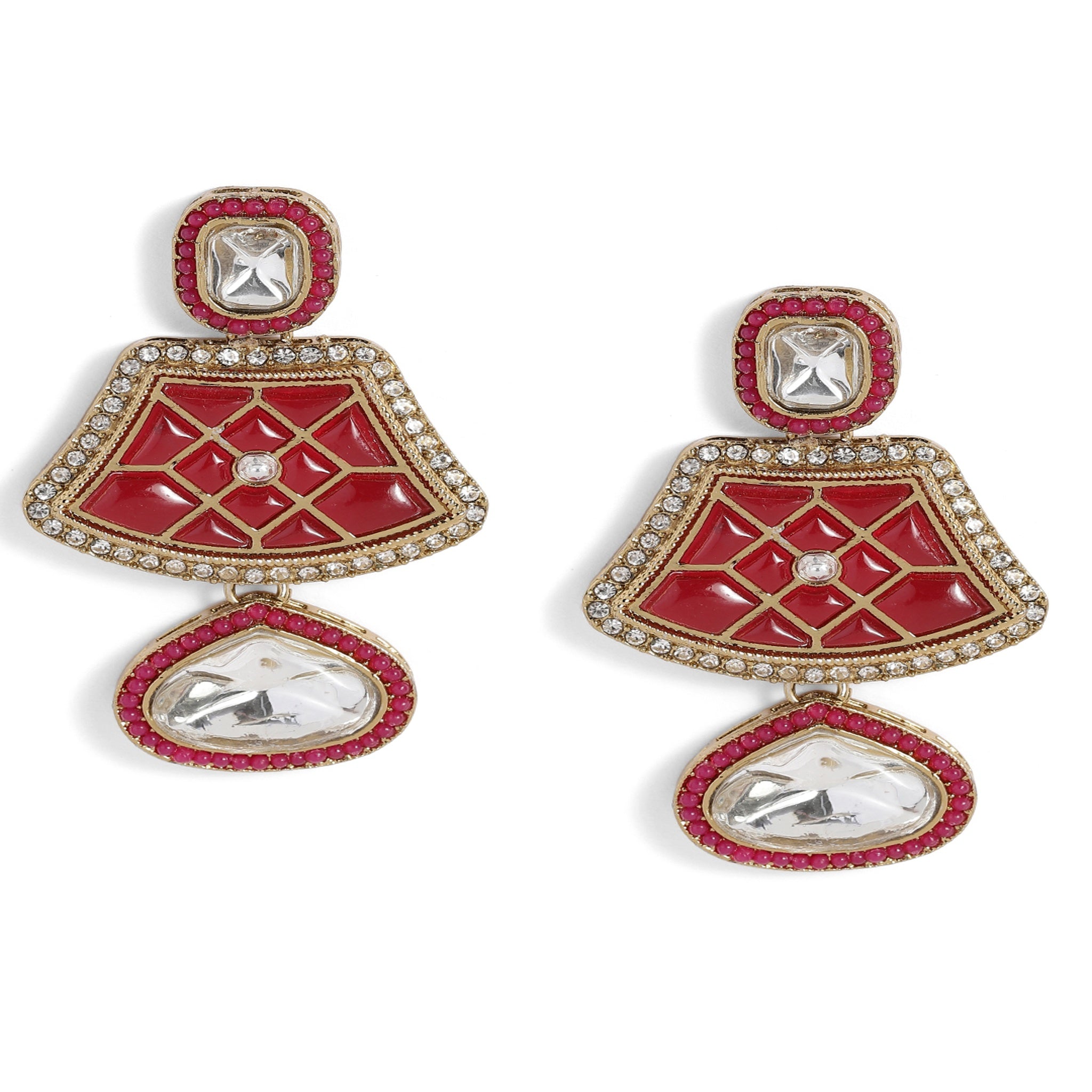 Bollywood Style Maroon Necklace Set