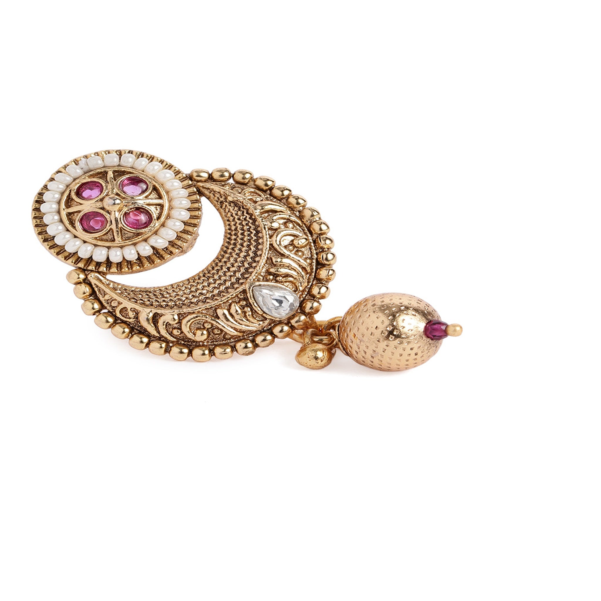 Gold Plated Antique Ruby Necklace Set