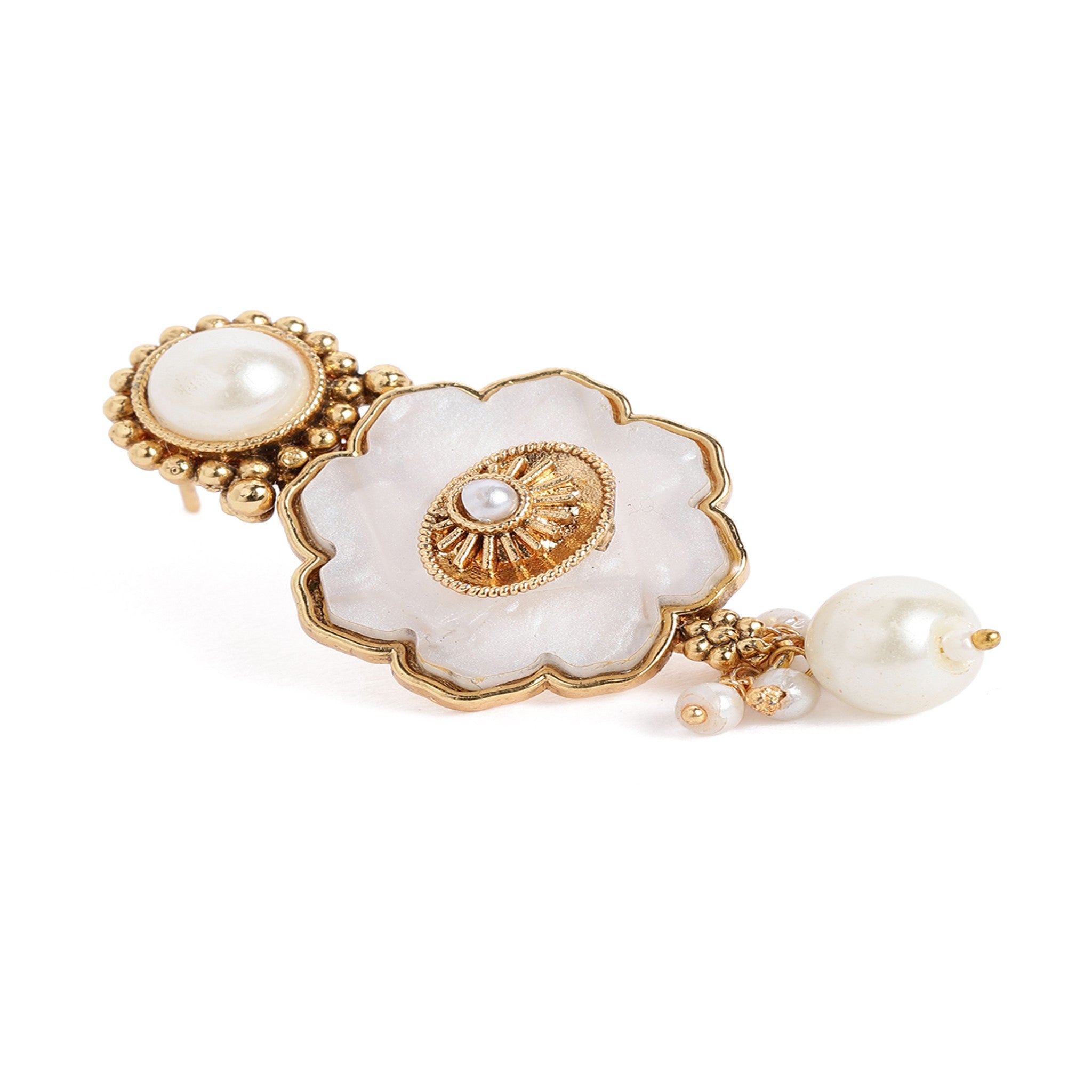 Gold Plated Mother Of Pearl Necklace Set
