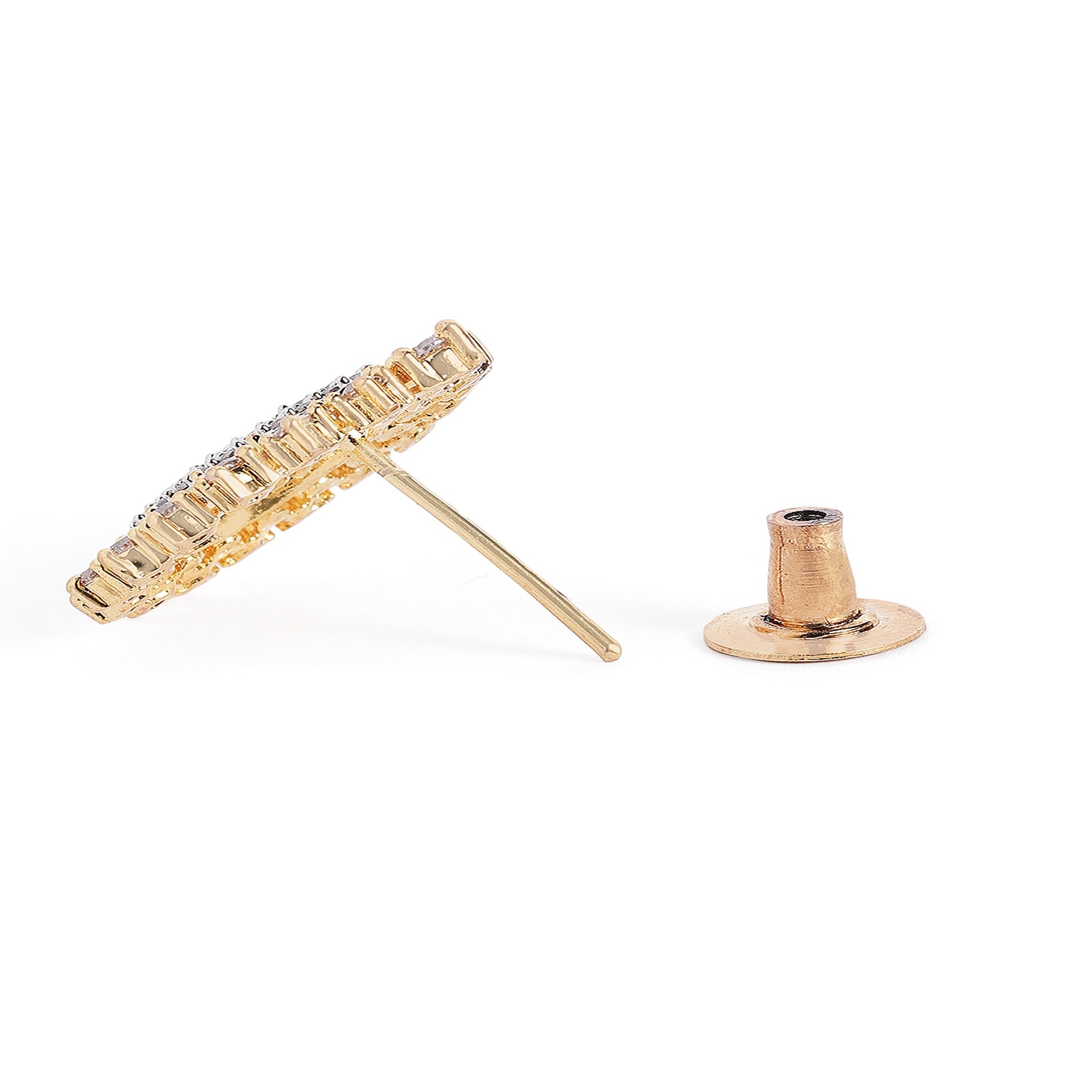Gold Plated American Diamond Classic Delicate Tops Studs