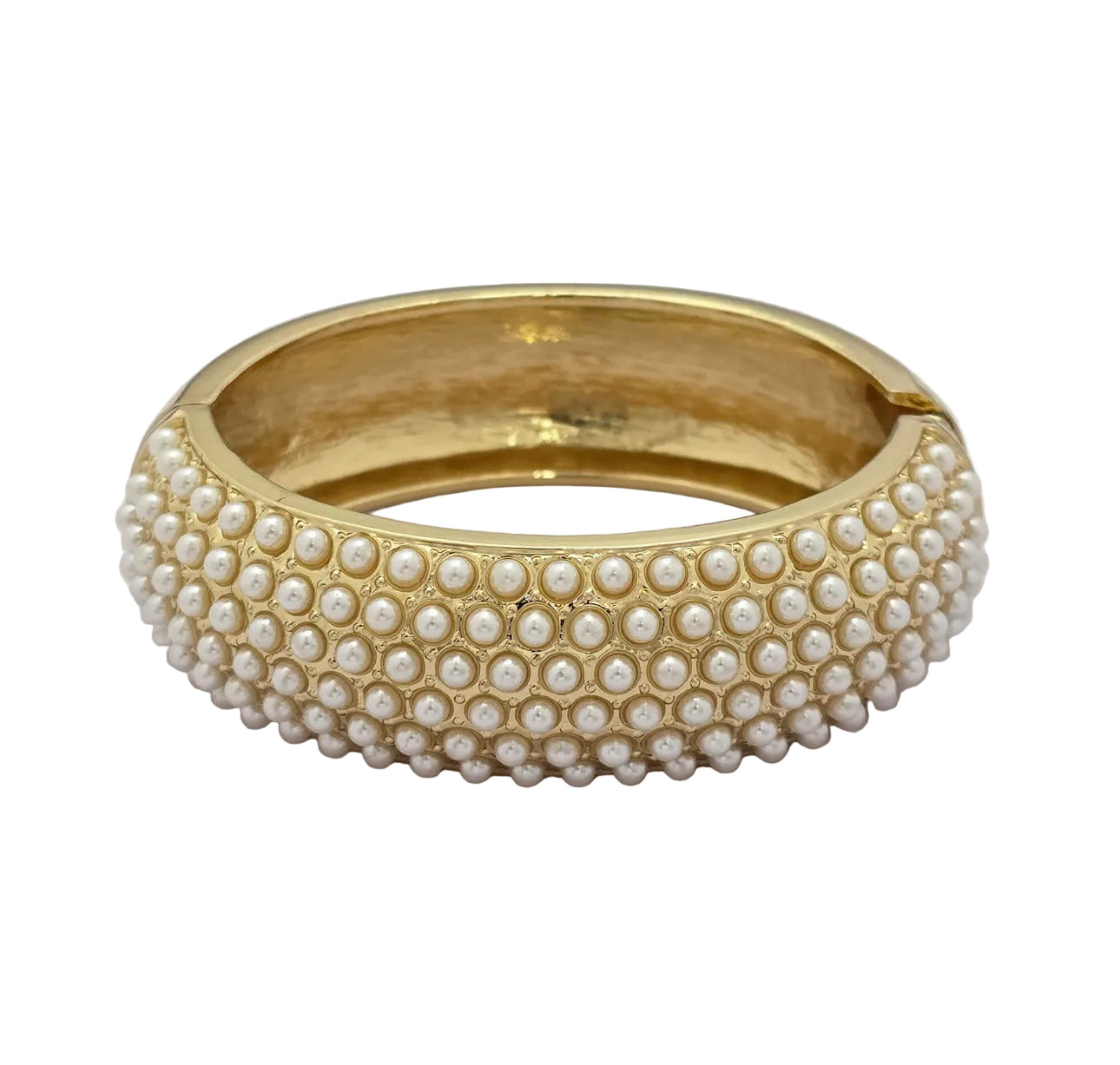 Gold-Plated Anti-Tarnish Pearls Kada Bangle