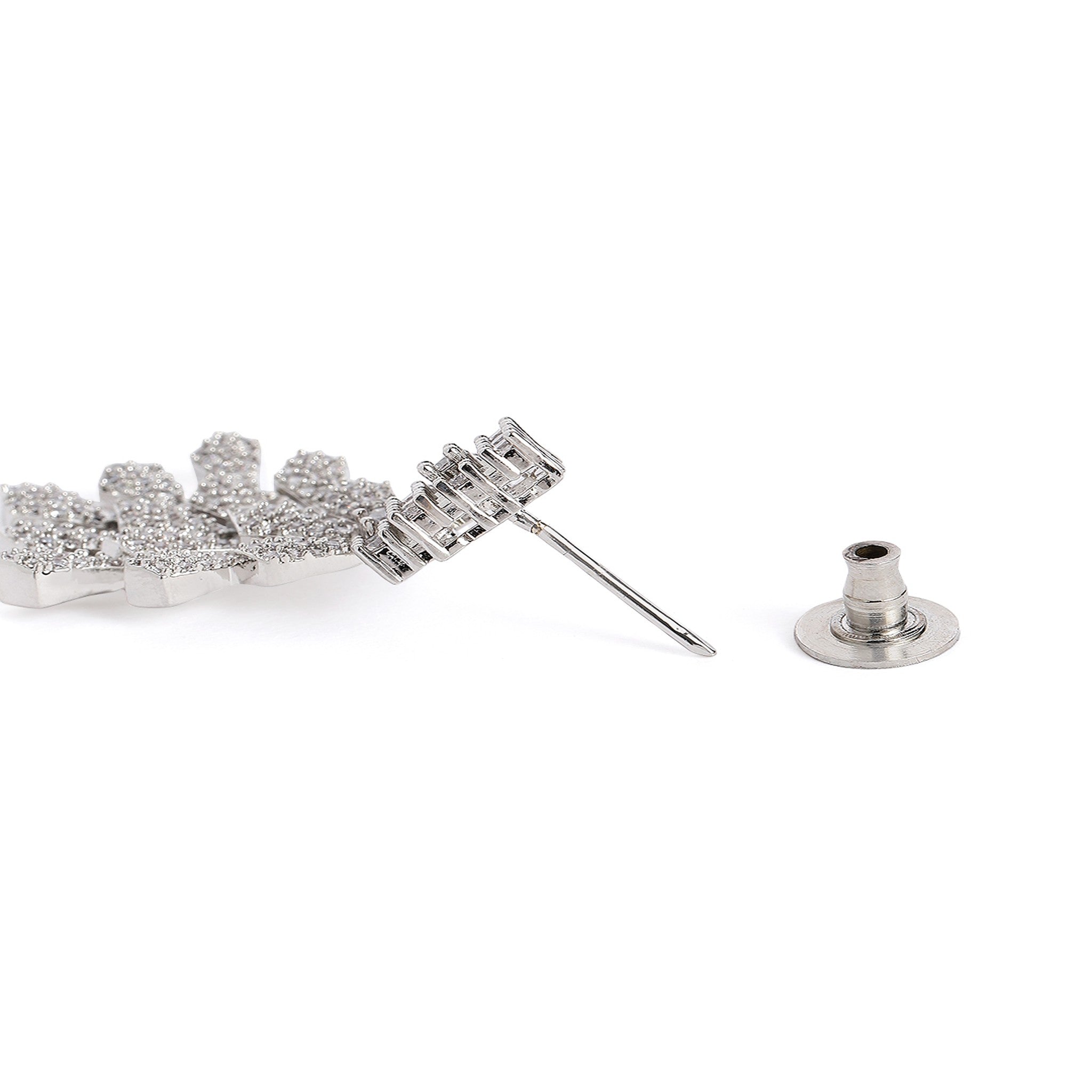 Rhodium-Plated AD-Studded Jewellery Set