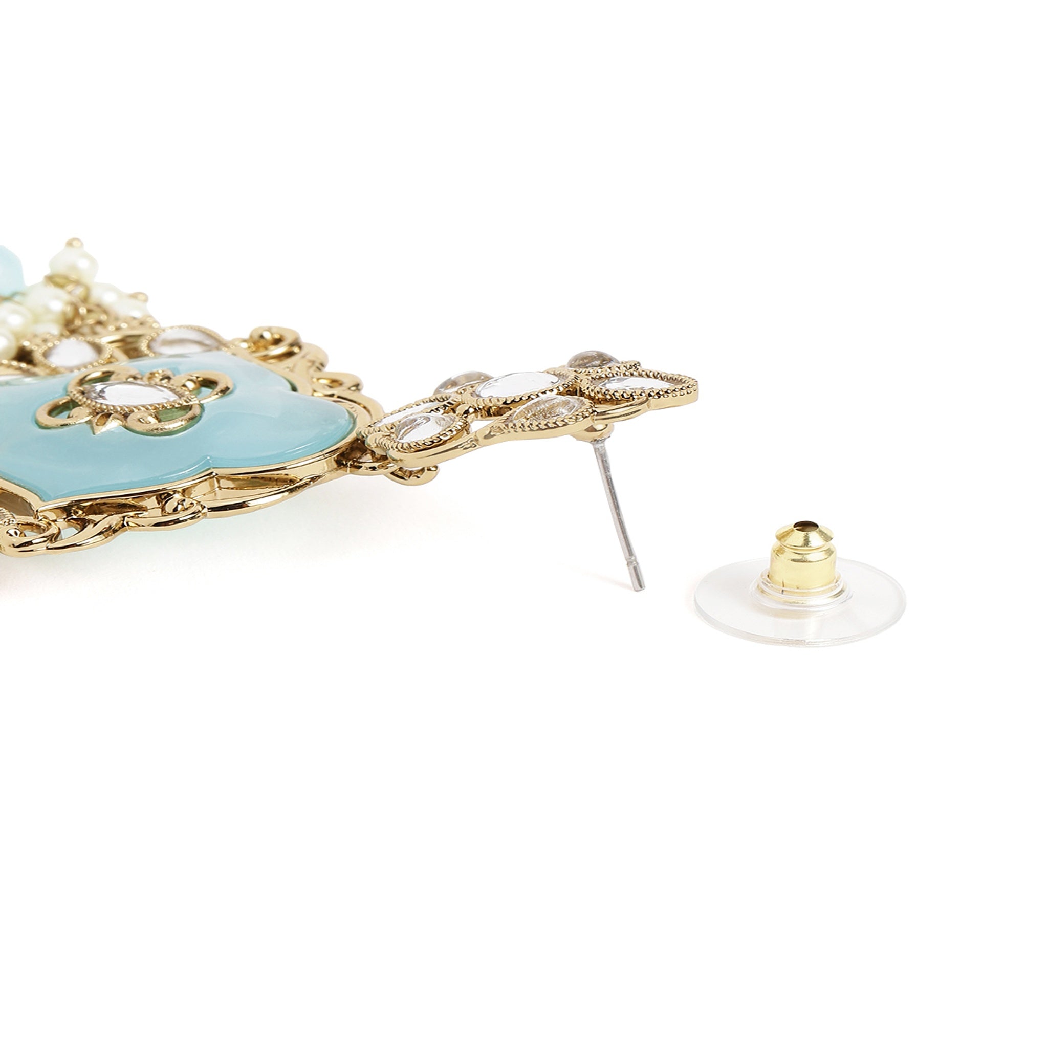 Gold Plated Turqoise Classic Earrings