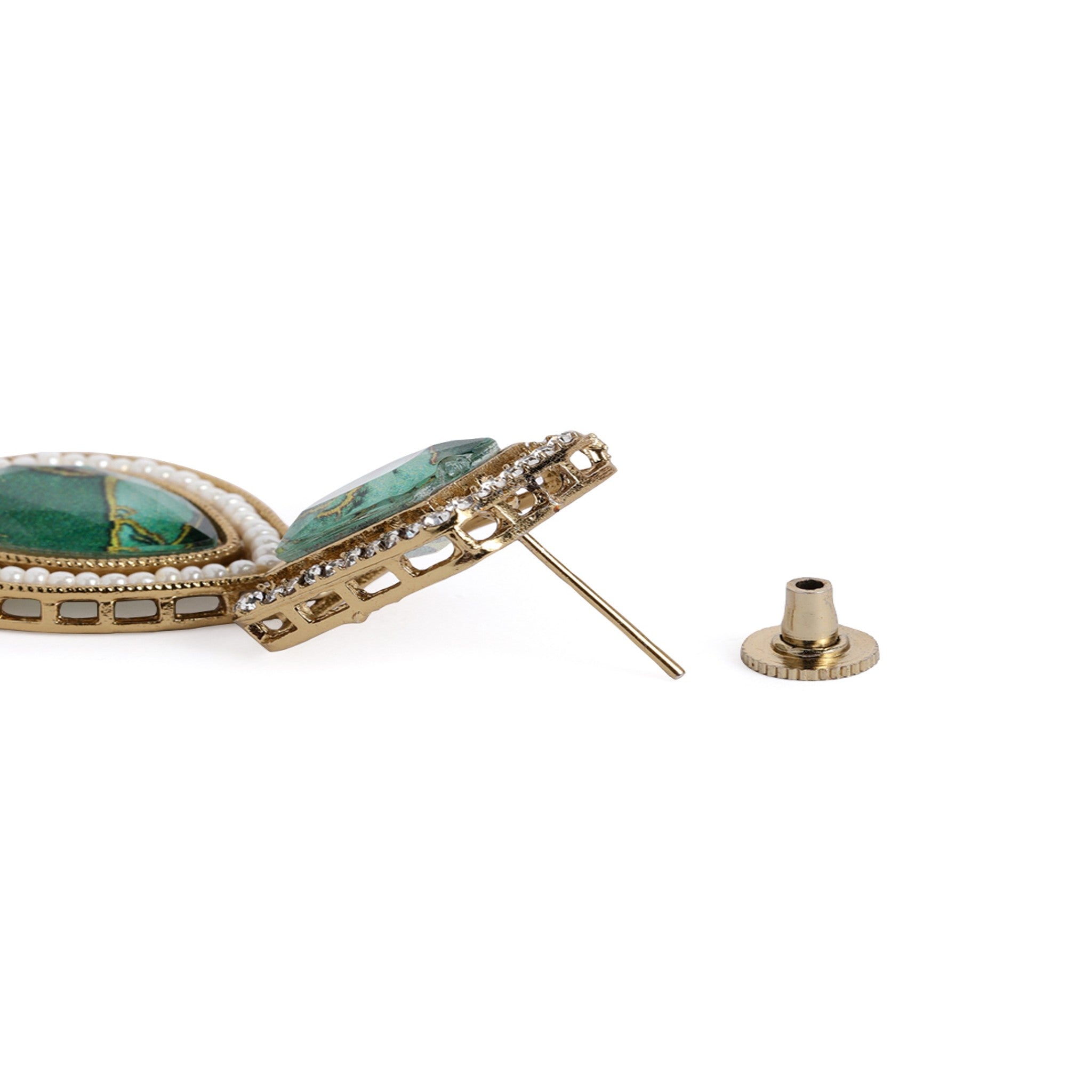 Green Necklace Set With Antique Finish