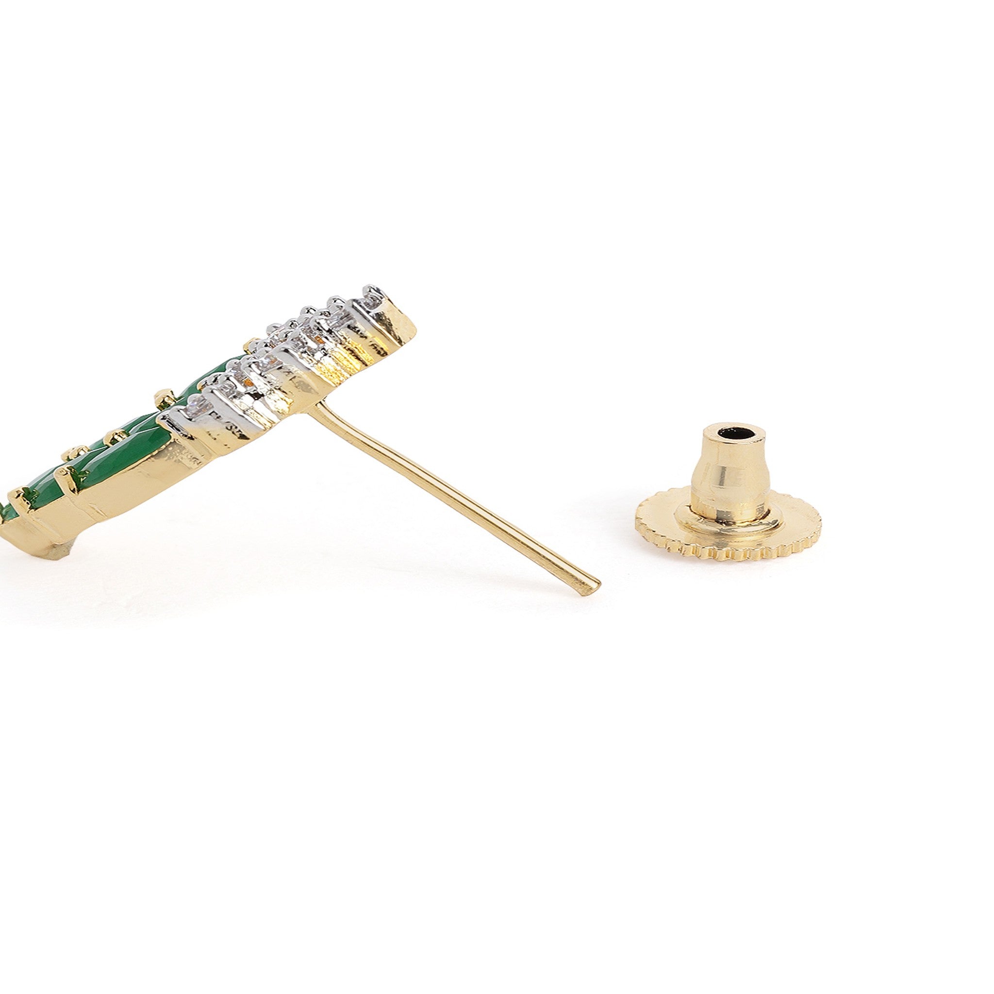 Gold Plated Green AD-Studded Jewellery Set