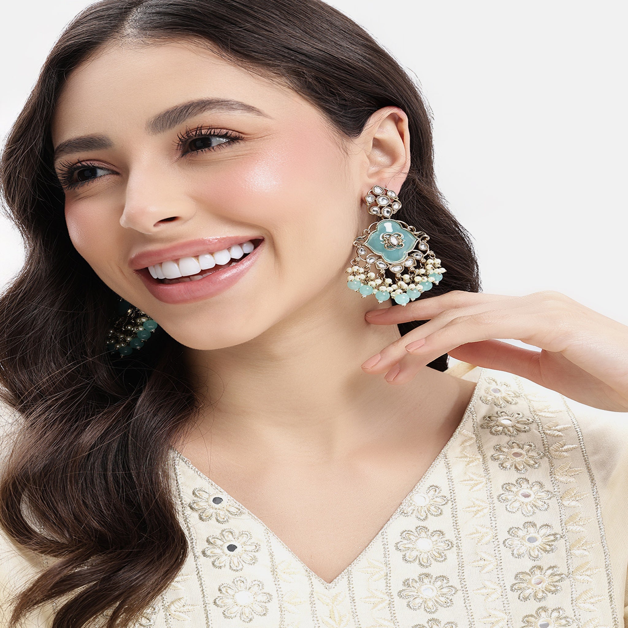 Gold Plated Turqoise Classic Earrings