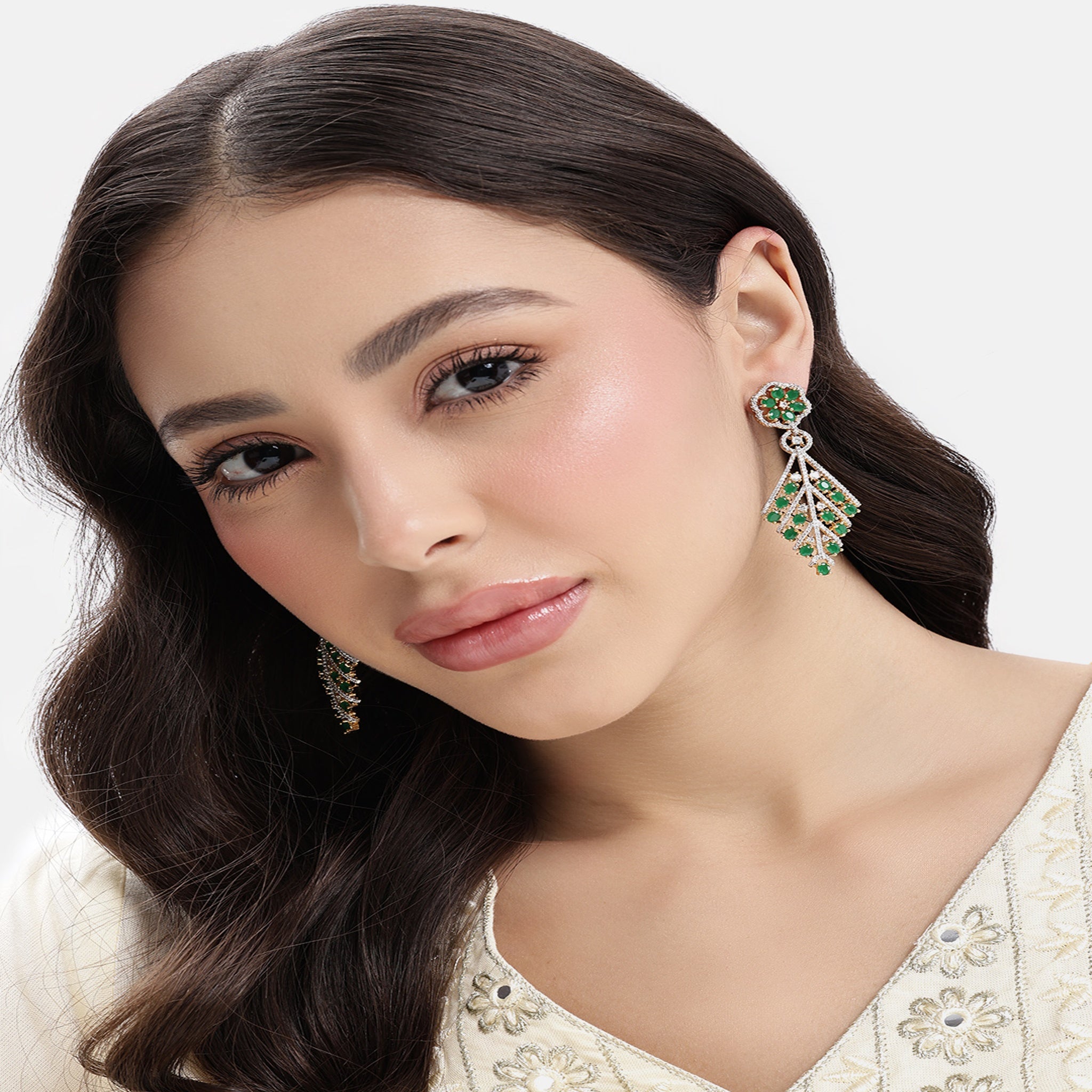 Gold-Plated American Diamonds Classic Drop Earrings