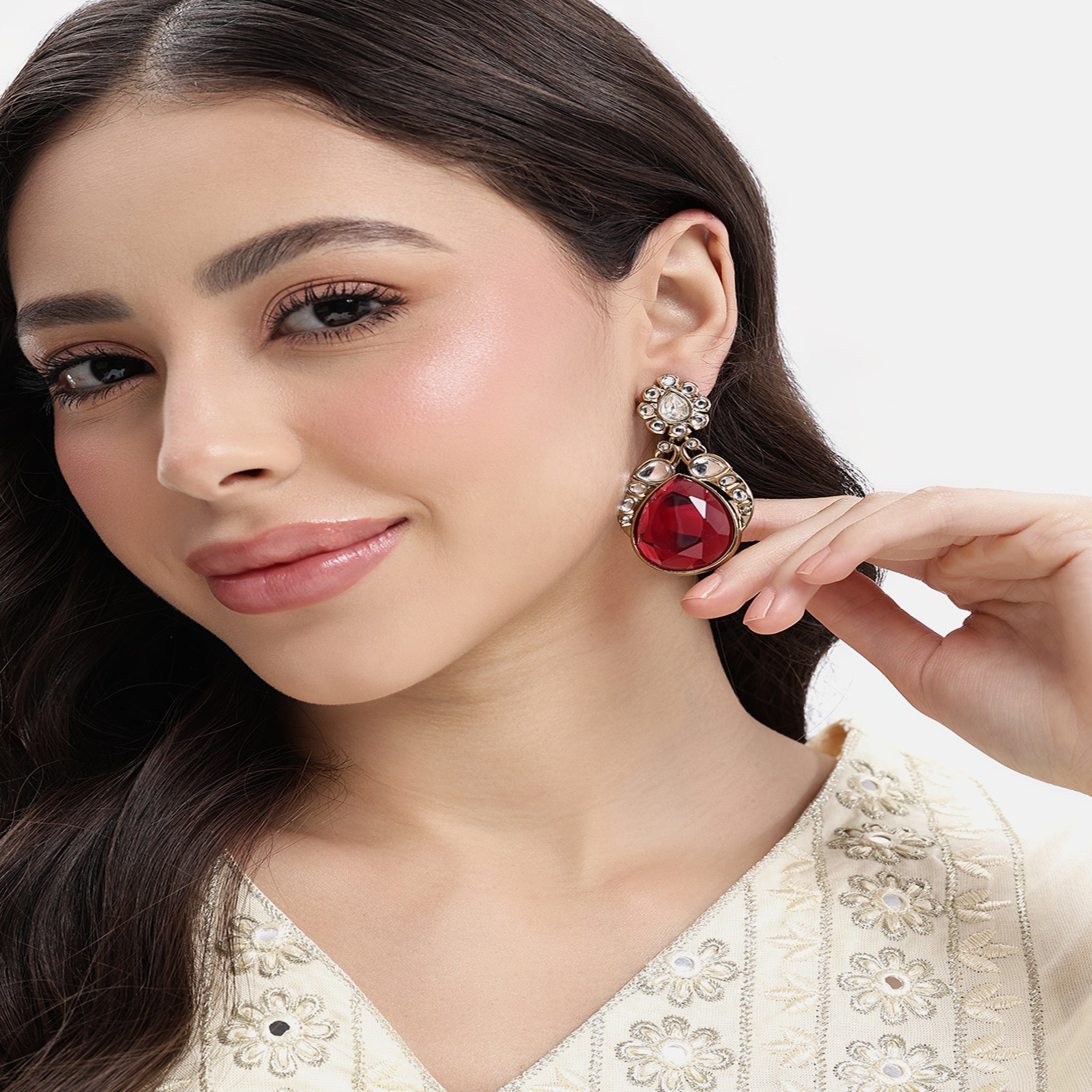 Gold Plated Rani Drop Earrings