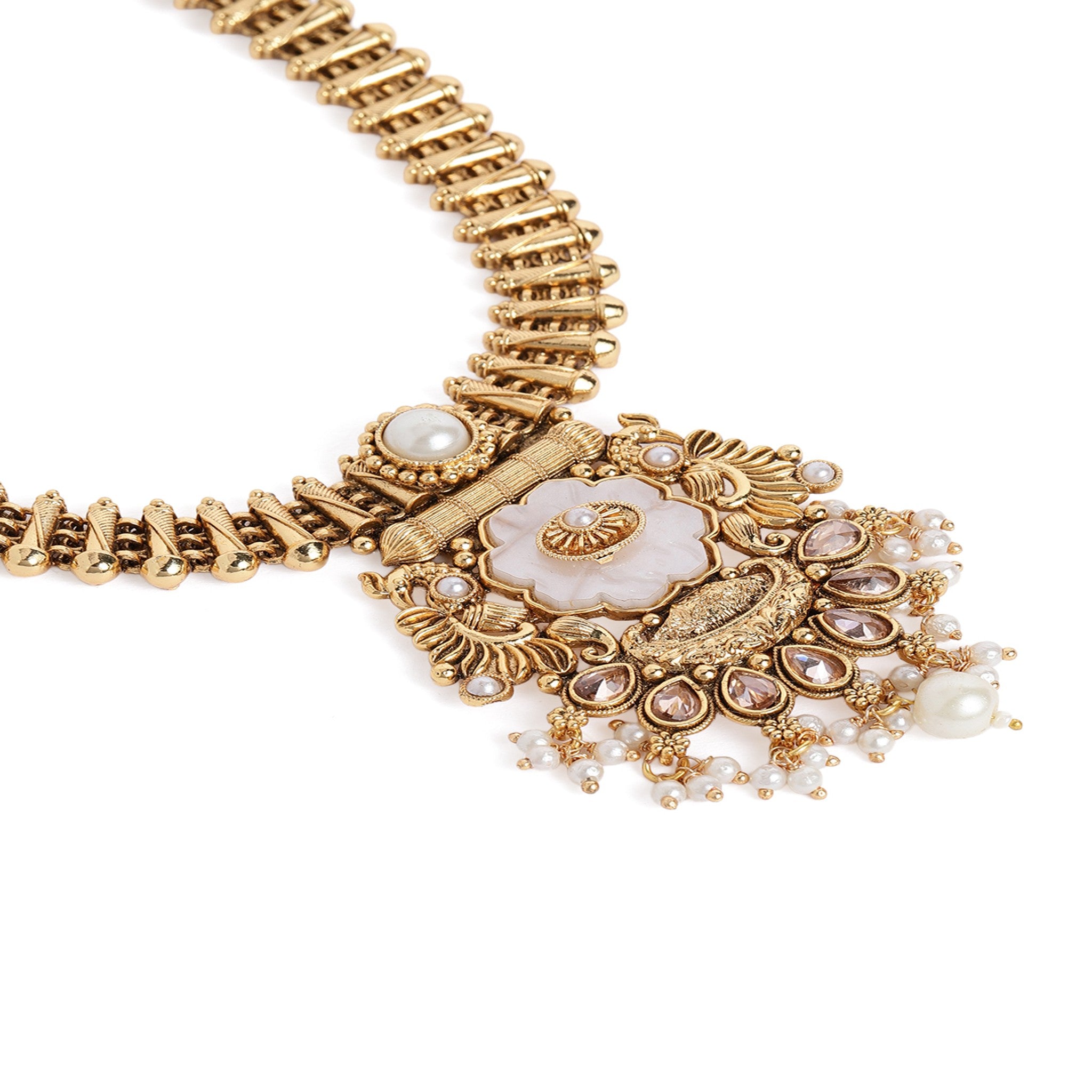 Gold Plated Mother Of Pearl Necklace Set