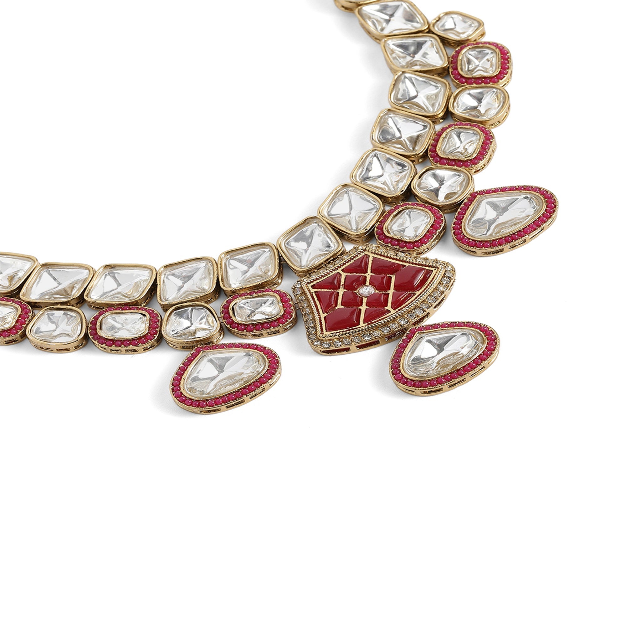 Bollywood Style Maroon Necklace Set