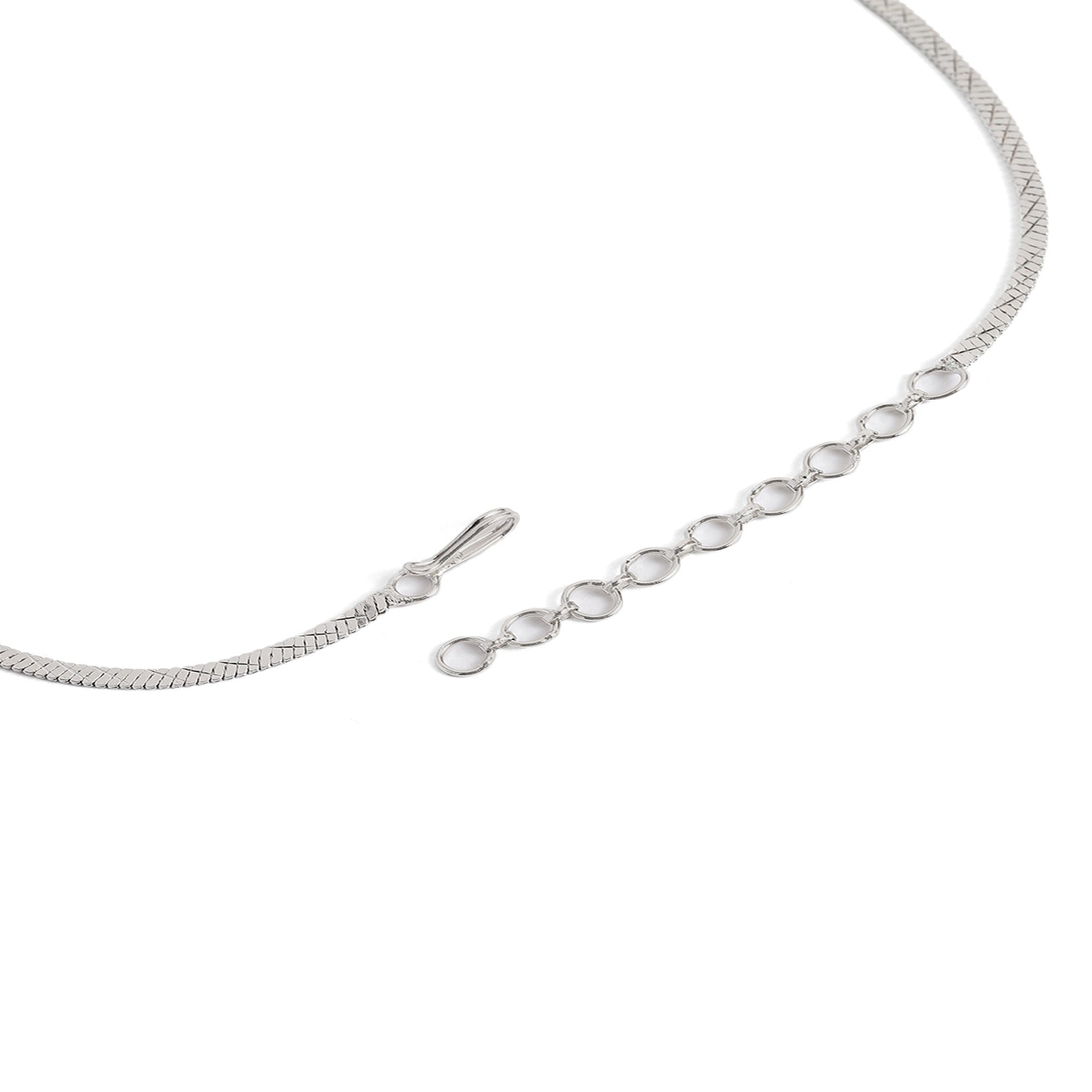 Rhodium-Plated Silver-Toned & Green AD-Studded Jewellery Set
