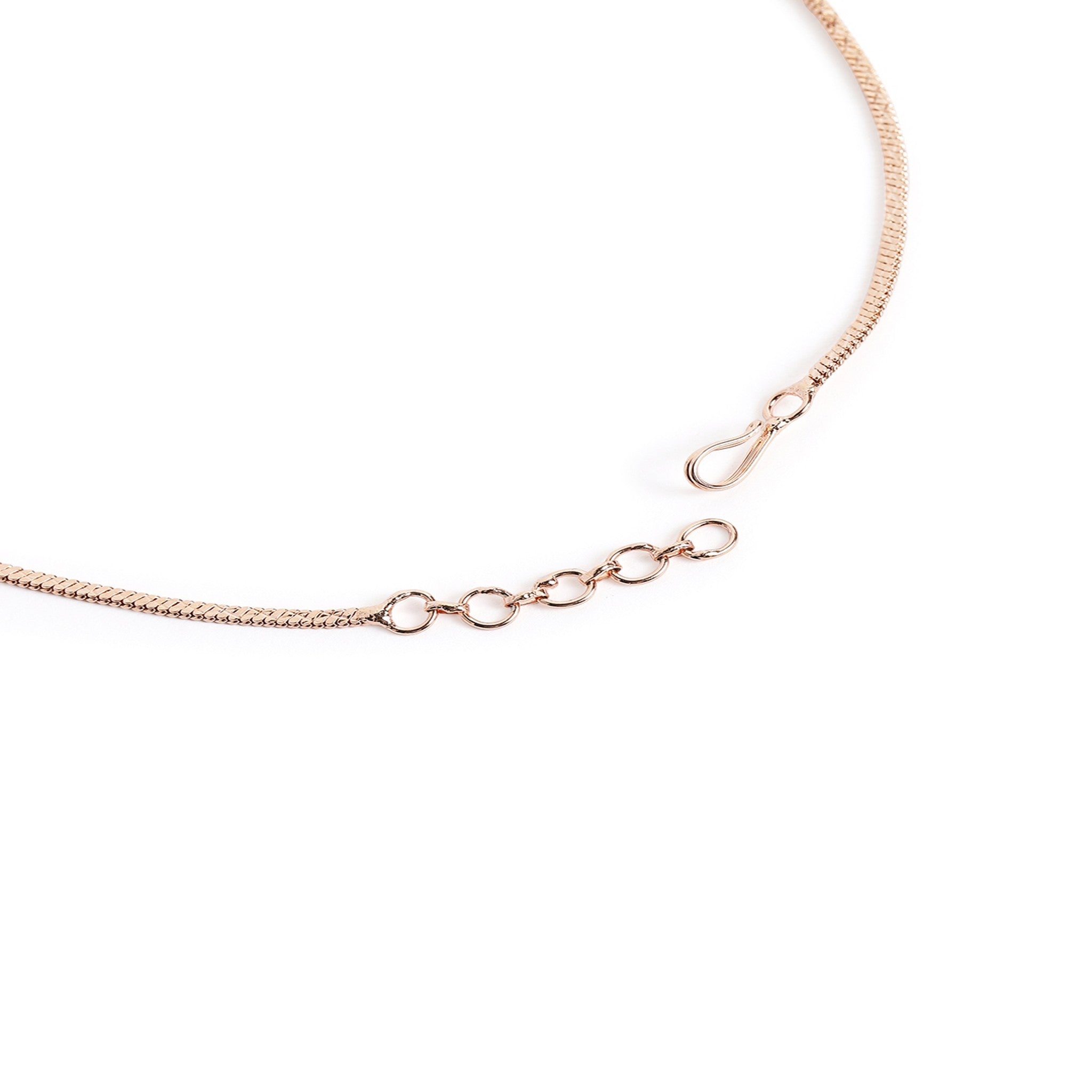 Rose Gold Plated White AD-Studded Jewellery Set