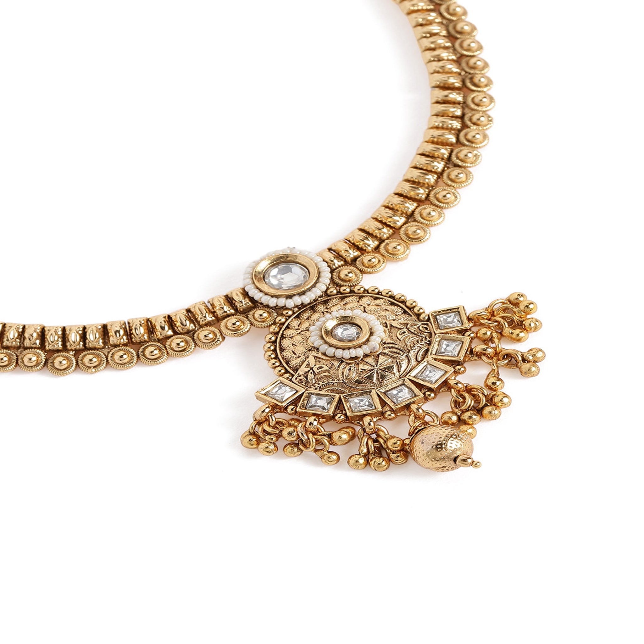 Gold Plated Antique Delicate Necklace Set