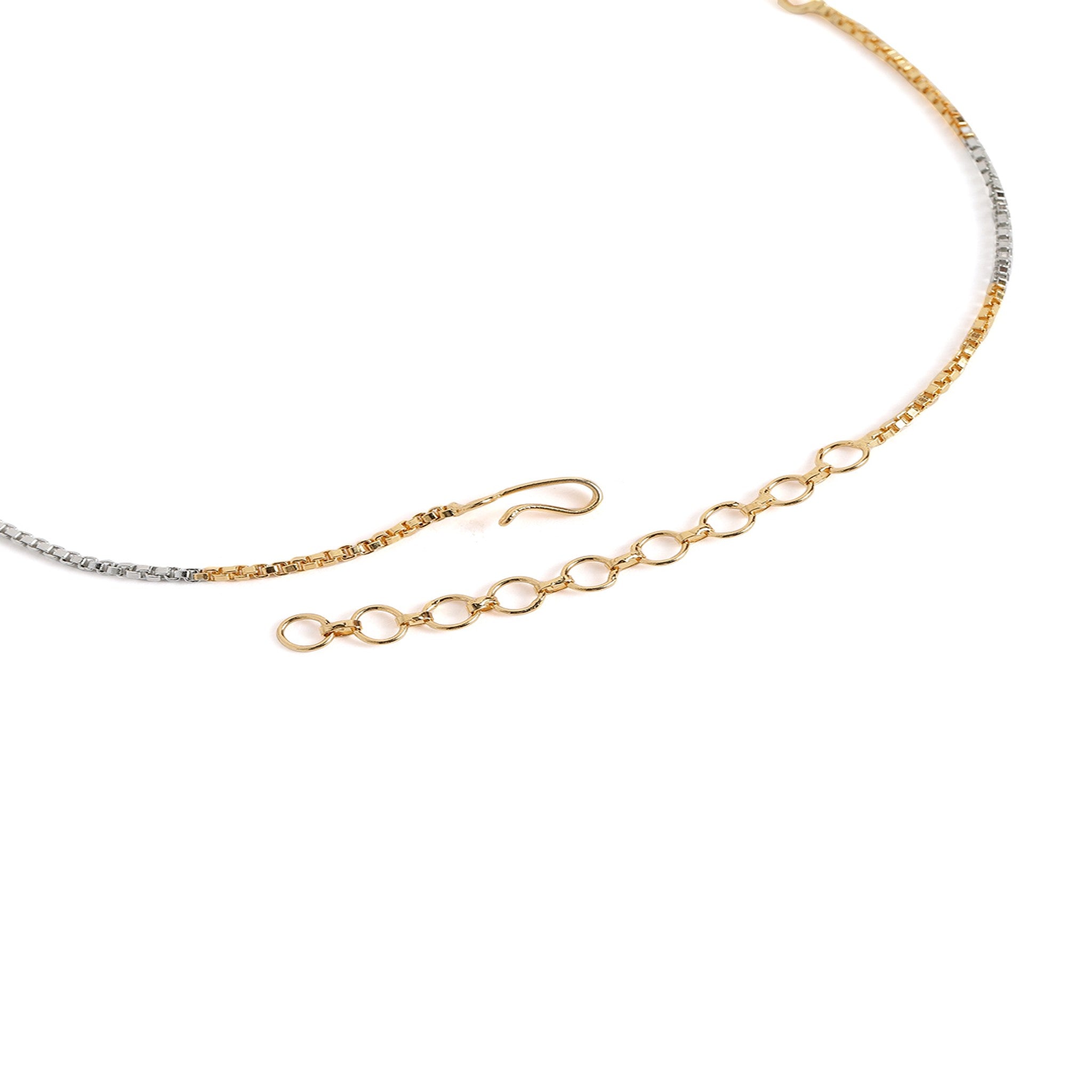 Gold Plated White & Ruby AD-Studded Jewellery Set