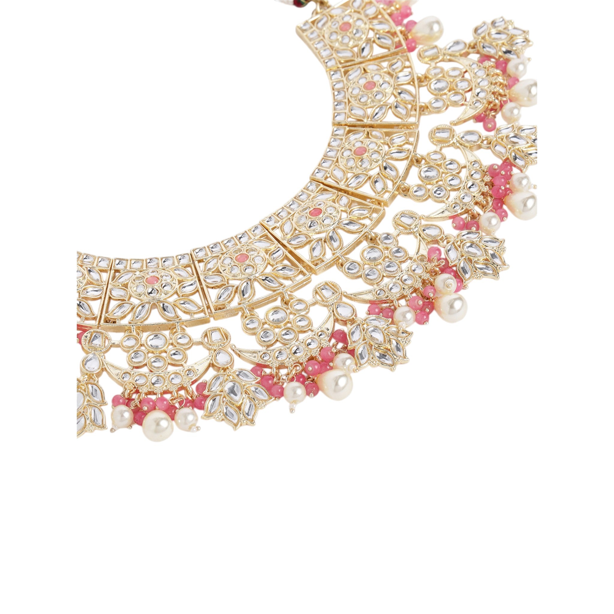 Pink Indo Western Choker Necklace Set