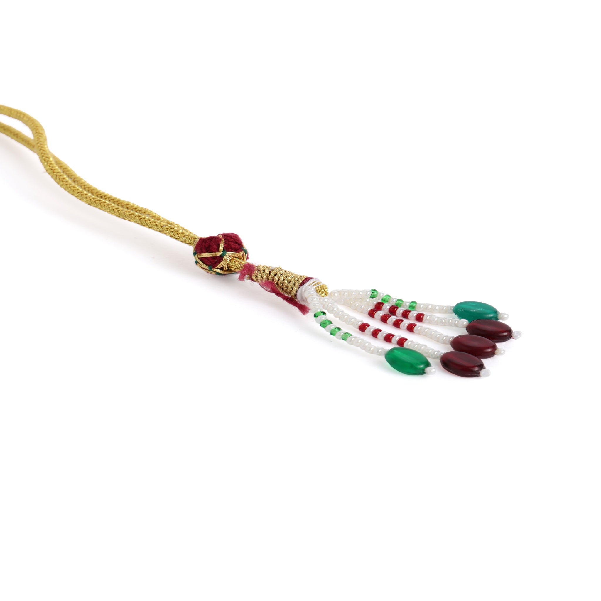 Gold Plated Mother Of Pearl Ruby Green Necklace Set