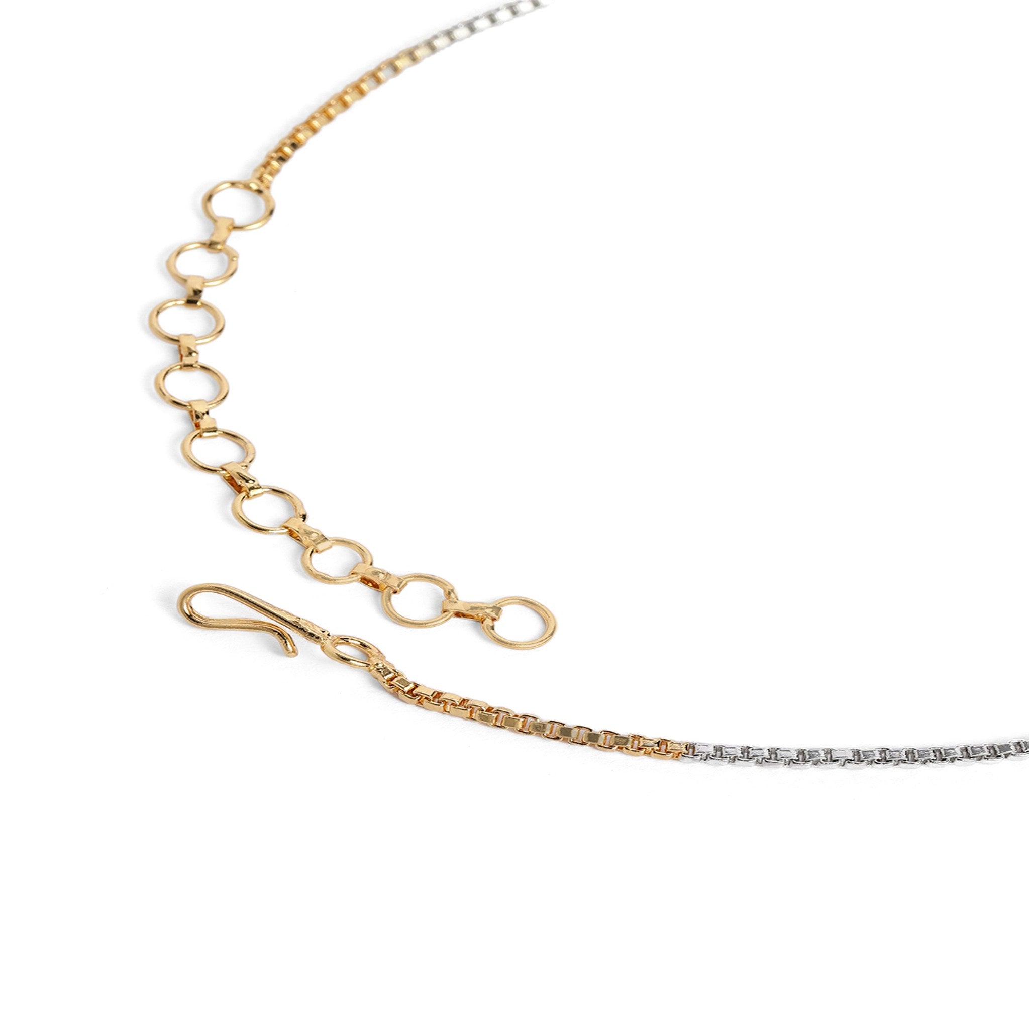 Gold Plated White & Pink AD-Studded Jewellery Set