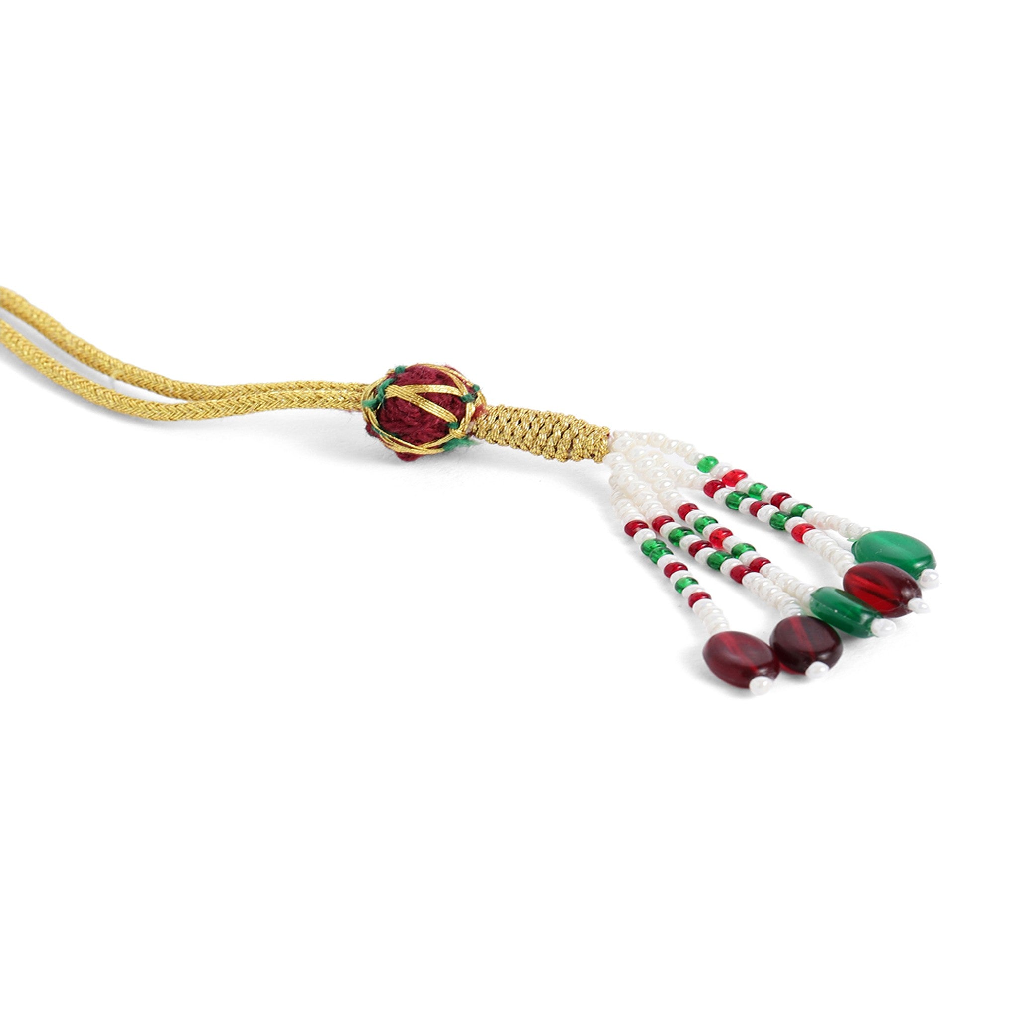 Gold Plated Antique Delicate Ruby Necklace Set