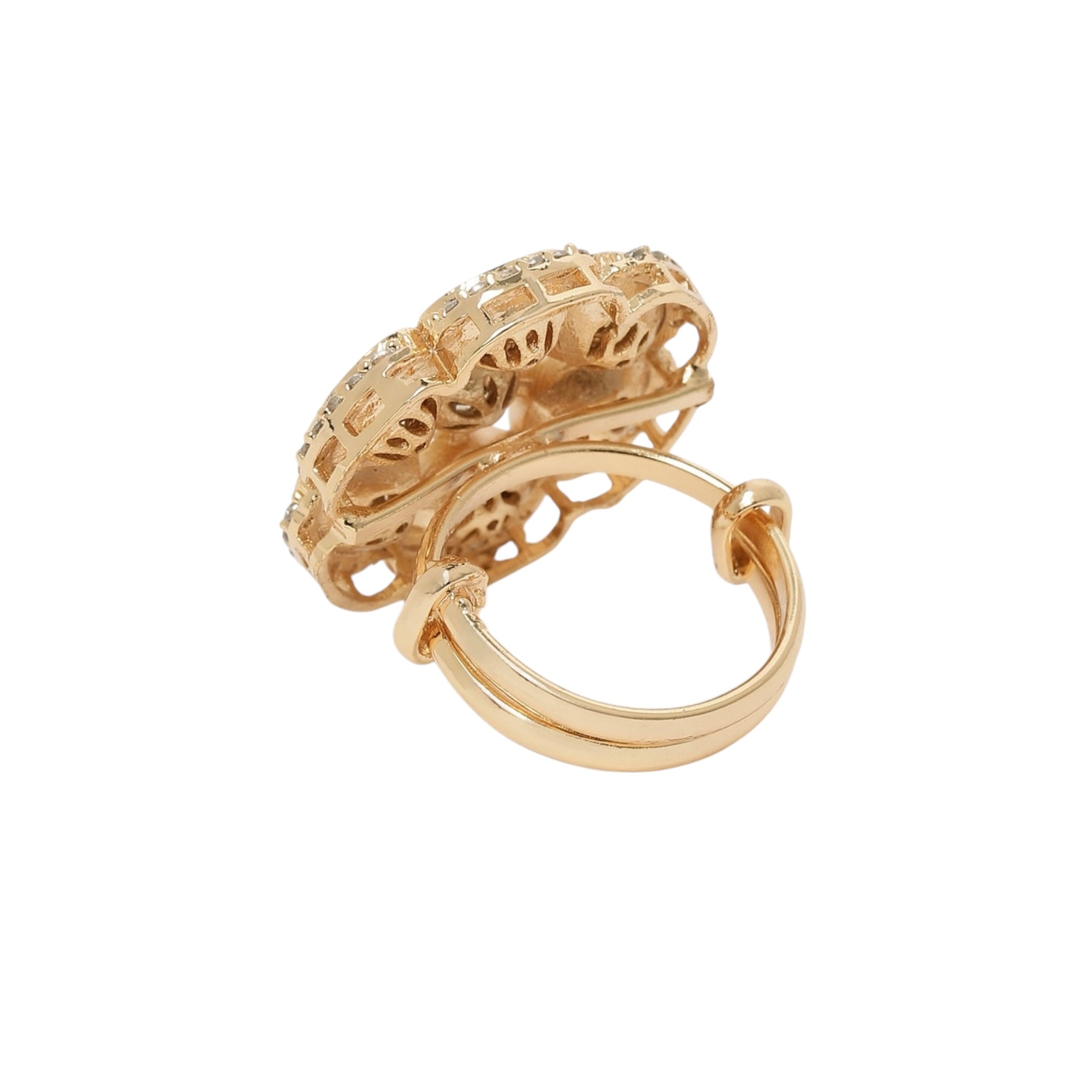 Lavish Giftz Regal Kundan Adjustable Statement Ring