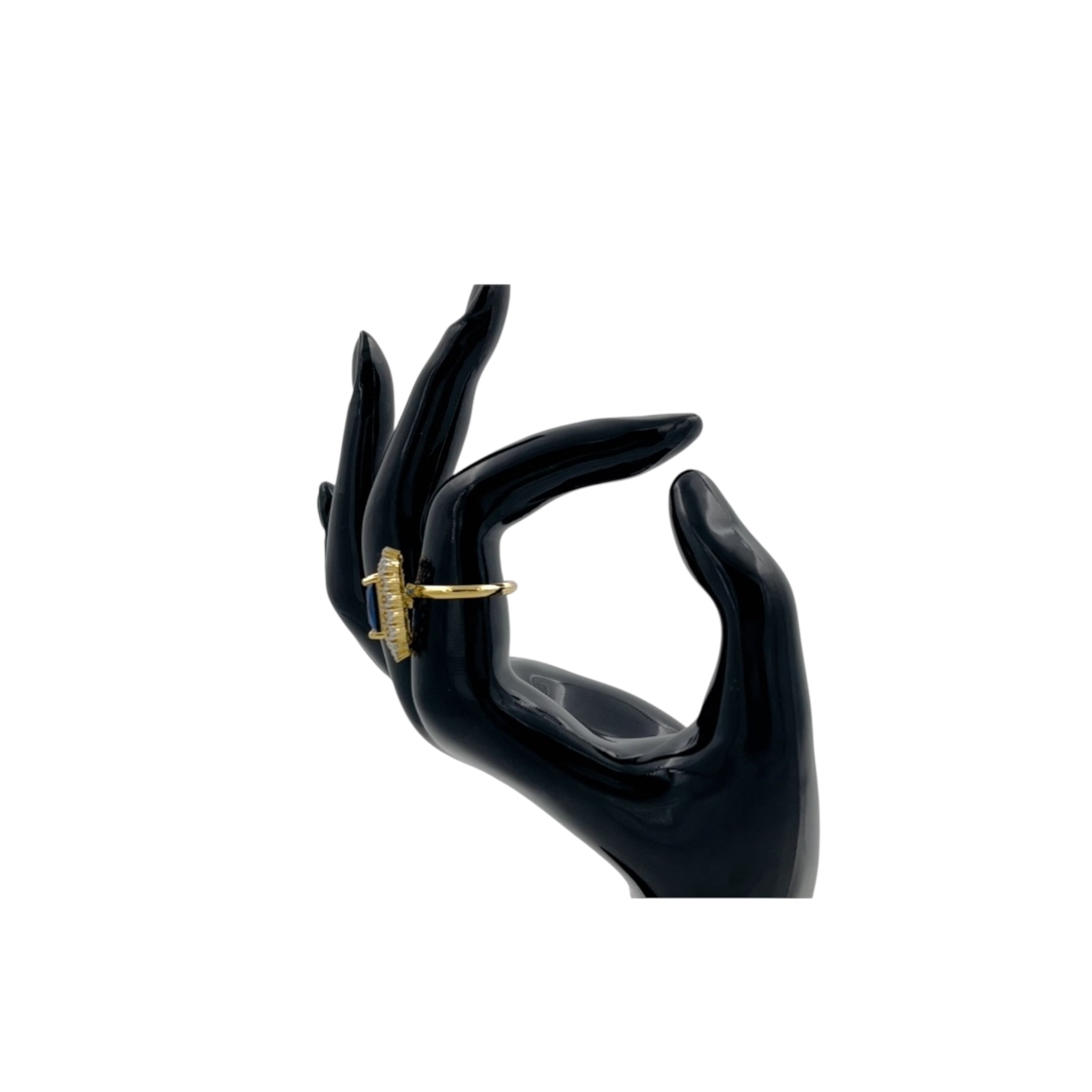 Lavish Giftz Classic Cubic Zirconia Adjustable Ring with Two-Tone Rhodium Plating
