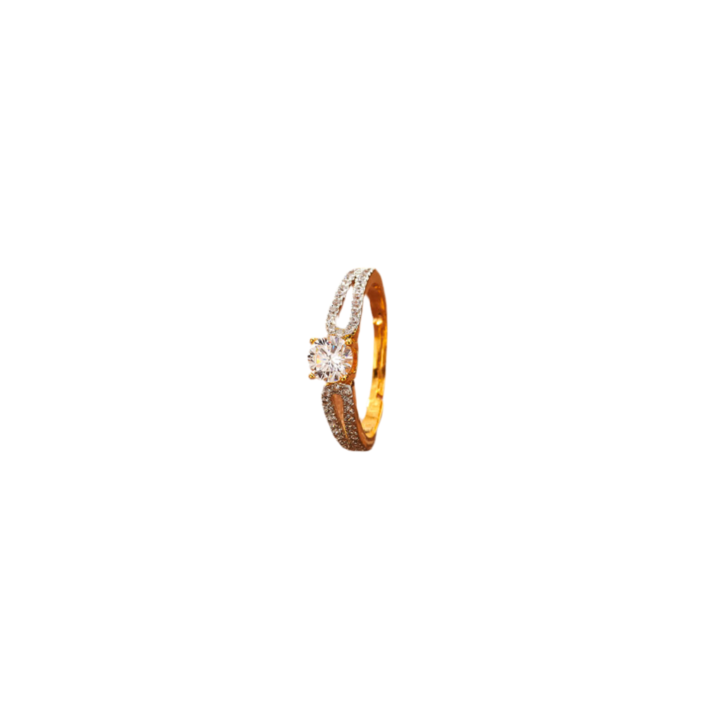 Lavish Giftz Adjustable Ring with 2-Tone Rhodium Plating