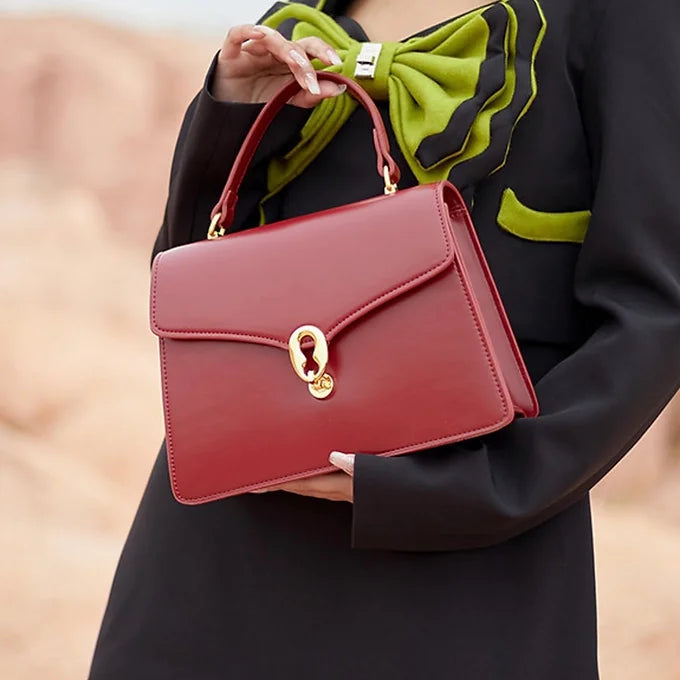 The Ultra Feminine Top-Handle Red Satchel Bag