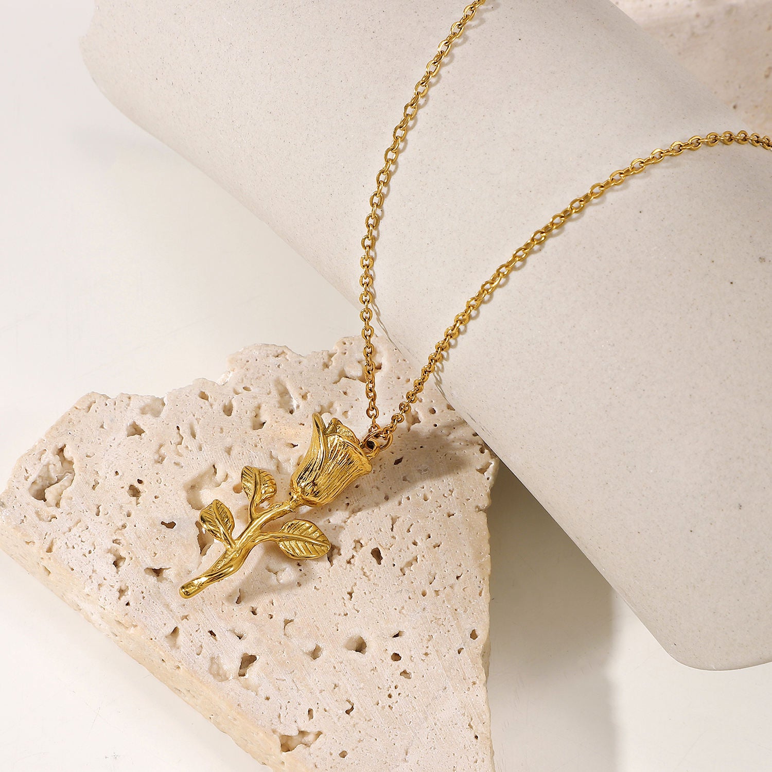 Lavish Giftz Rosetta Rose Pendant Necklace